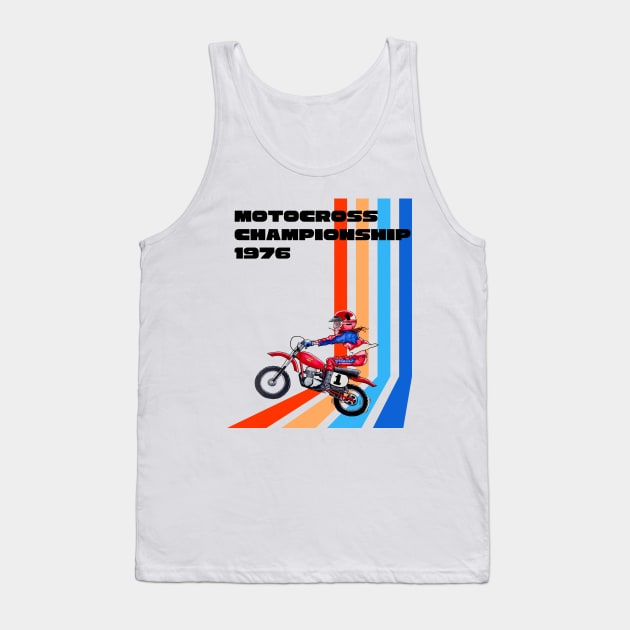 Vintage Motocross Champion Tank Top by TommySniderArt